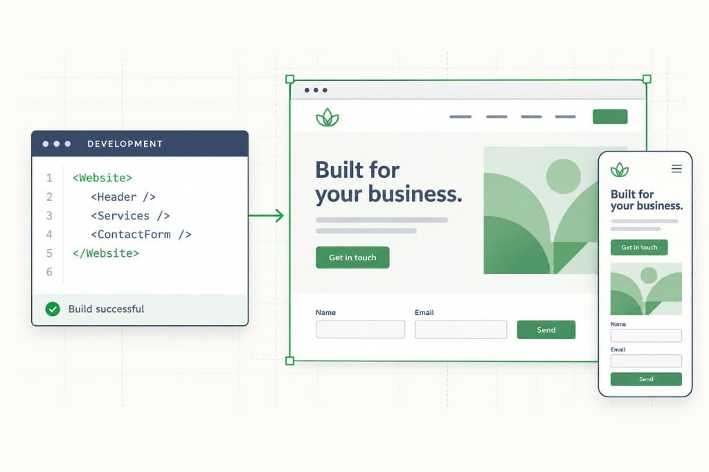 Site code becoming a finished desktop and mobile website