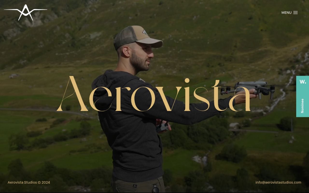 Website preview of Aerovista Studios