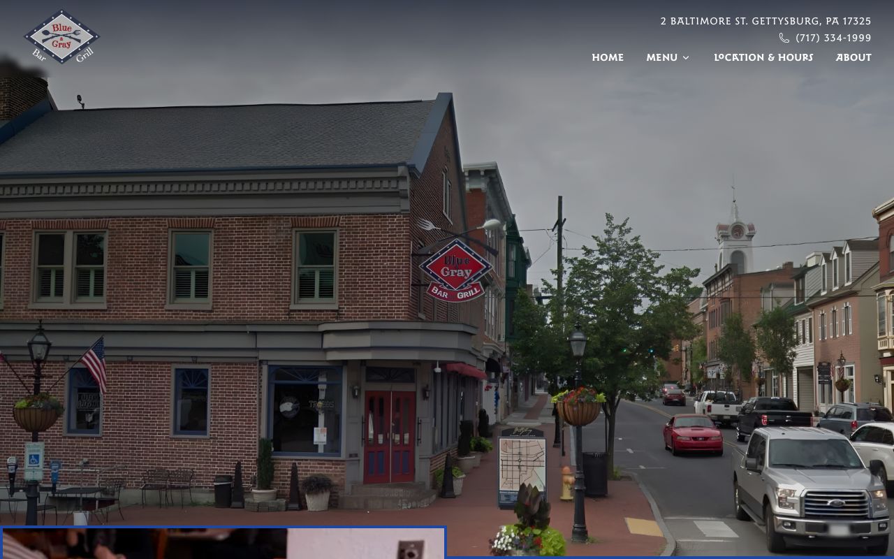 Website preview of Blue Gray Bar & Grille