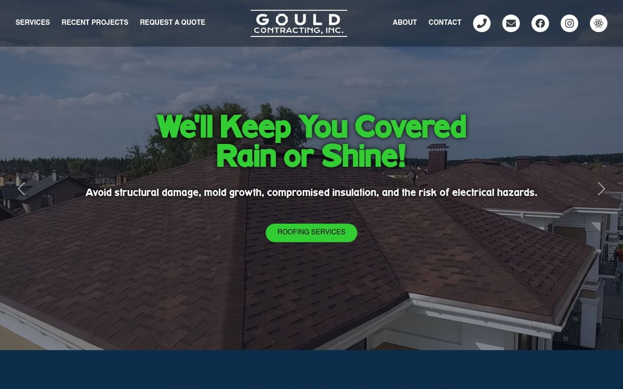 Website preview of Gould Contracting