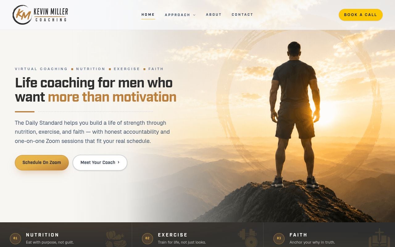 Website preview of Kevin Miller Coaching